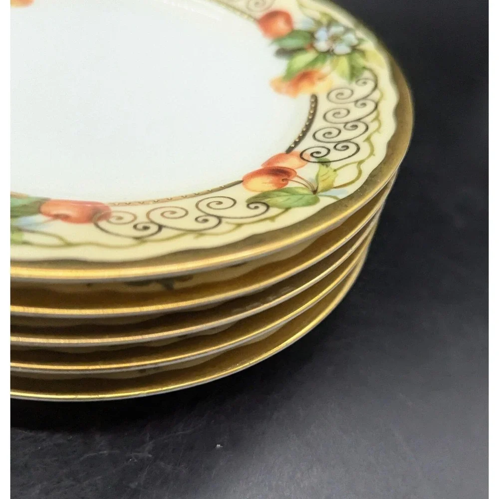 Royal Worcester Evesham Gold Set/5 Bread Butter Plates 5 5/8